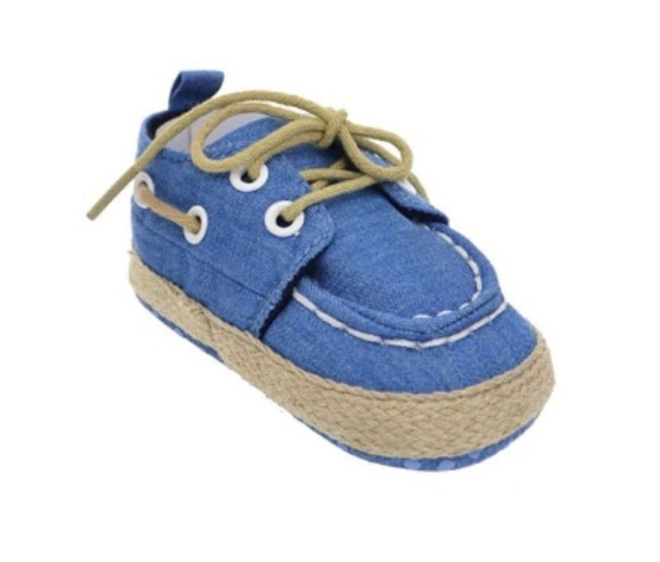 Children's Canvas Lace-Up Booties blue 12-18 months