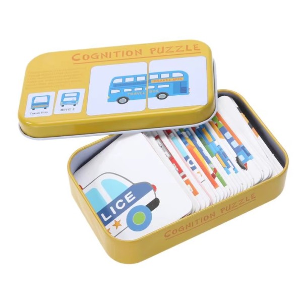 Children's Cognitive Cards with Transport Vehicles Iron Box Illustrated Cards for Toddlers Memory and Vocabulary Development 1