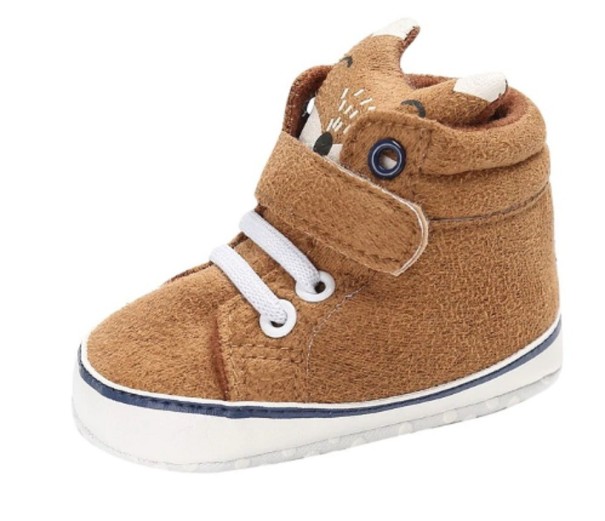 Children's Cotton Booties A7 brown 12-18 months