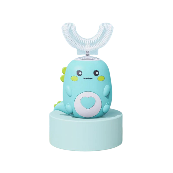 Children's Electric U-Shaped Toothbrush 360° Silicone Sonic Toothbrush IPX7 Rechargeable 5W for Children Aged 2-6 Food-Grade Silicone green