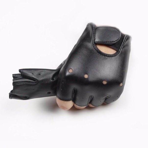 Children's Fingerless Leather Gloves 1