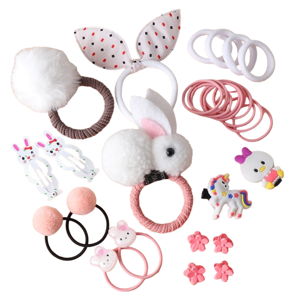 Children's Hair Bands and Clips 30 pcs white