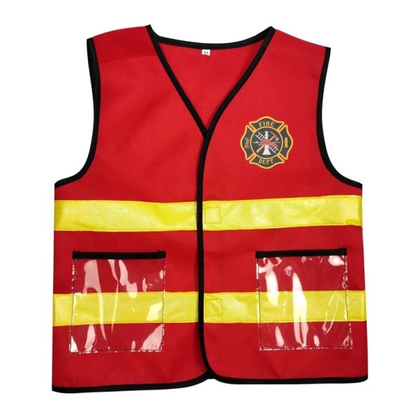 Children's Halloween Costume Carnival Costume for Boys Firefighter Vest Costume Firefighter for Fancy Dress Firefighter Vest Firefighter Uniform for Children Aged 3-12 Years 1