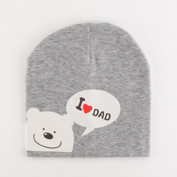 Children's Hat with Bear grey