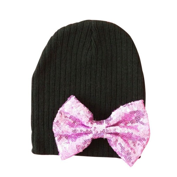 Children's Hat with Bow Molly black
