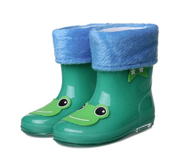 Children's Insulated Wellington Boots PVC Rubber green 25