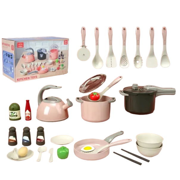 Children's Kitchen Set 32 pcs pink