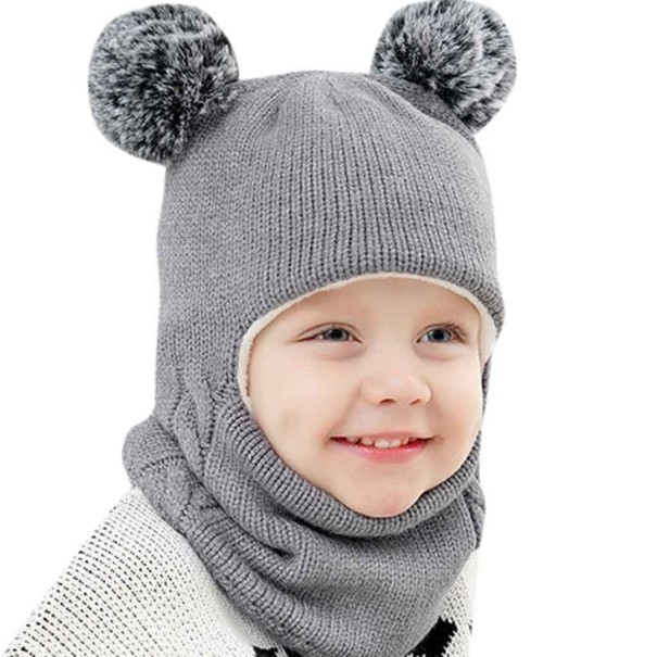 Children's Knitted Winter Balaclava grey