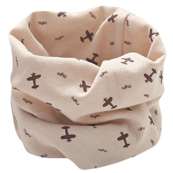 Children's Neck Warmer with Airplanes pink