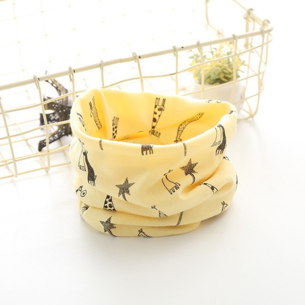 Children's Neck Warmer with Giraffes yellow