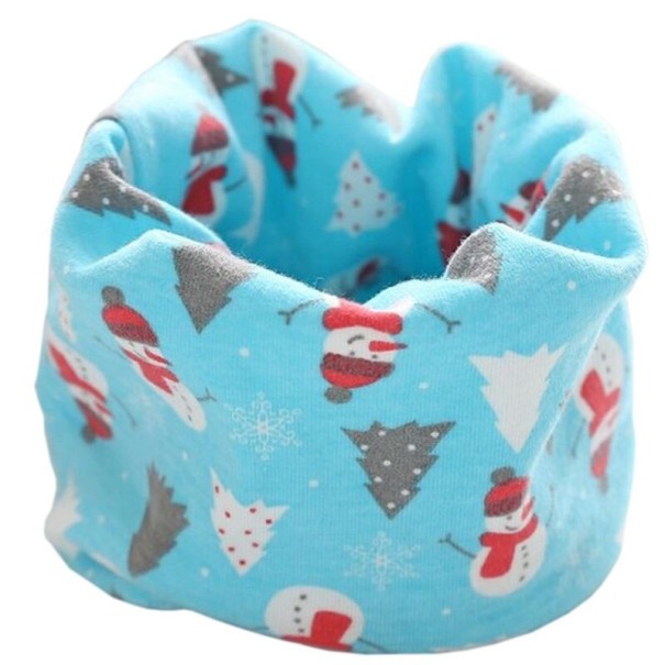 Children's Neck Warmer with Snowmen blue