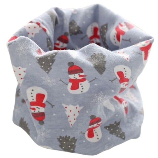 Children's Neck Warmer with Snowmen grey