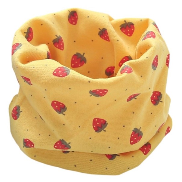 Children's Neck Warmer with Strawberries yellow