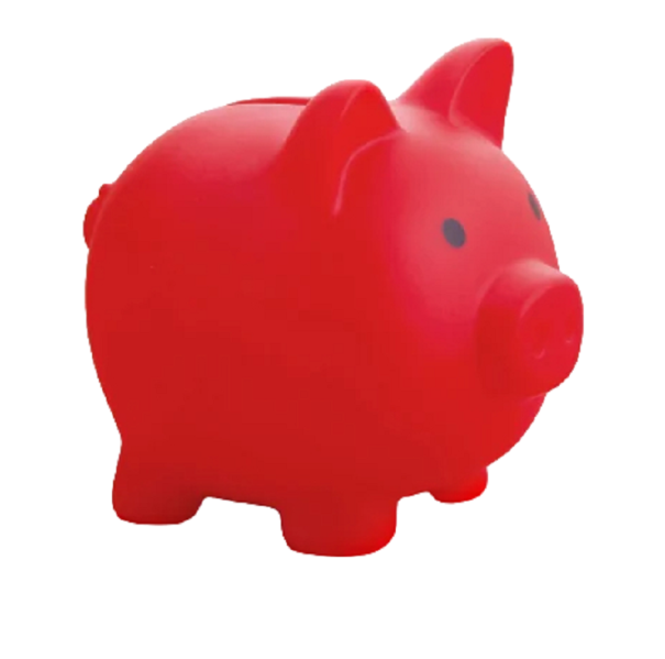 Children's Piggy Bank in the Shape of a Pig 9 x 9 cm Savings Bank for Children red