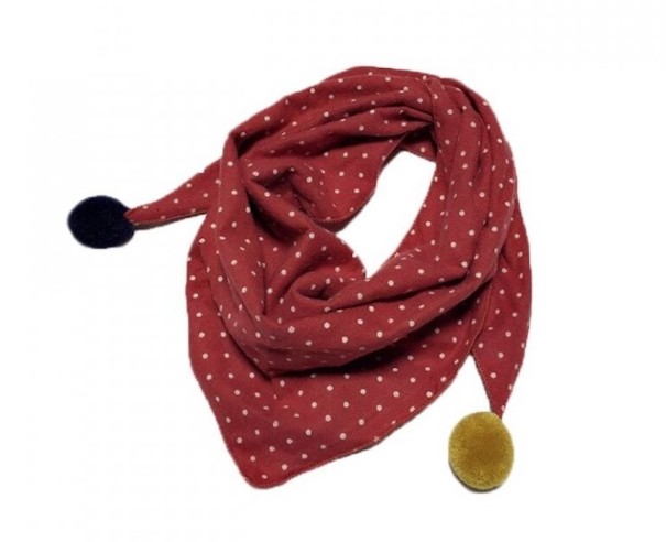 Children's Scarf with Dots red