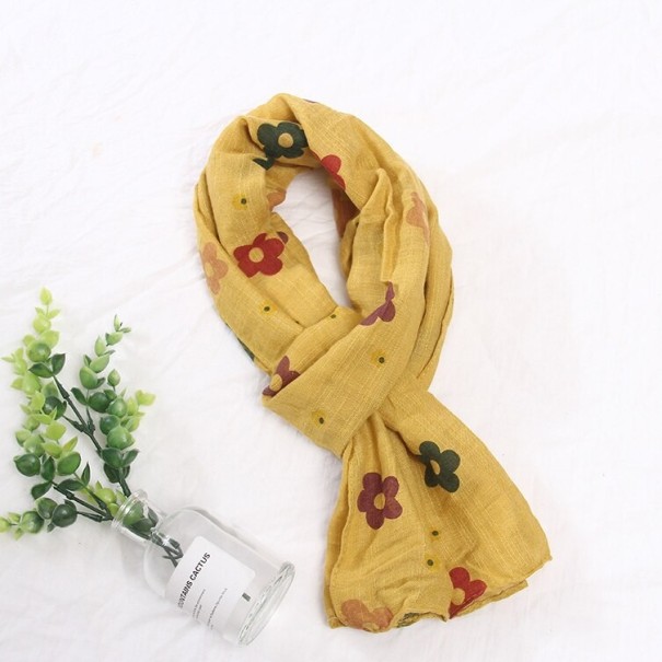 Children's Scarf with Flowers yellow