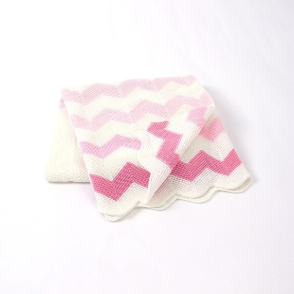 Children's Striped Blanket pink