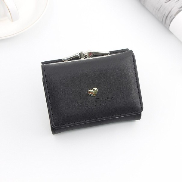 Children's Wallet with Heart black