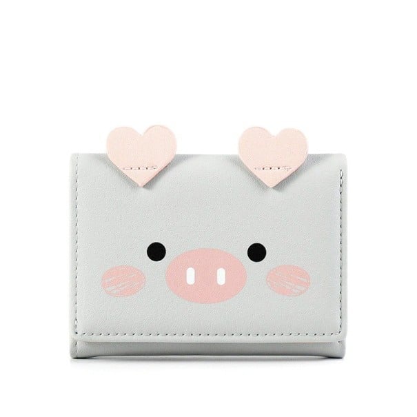 Children's Wallet with Piglet grey