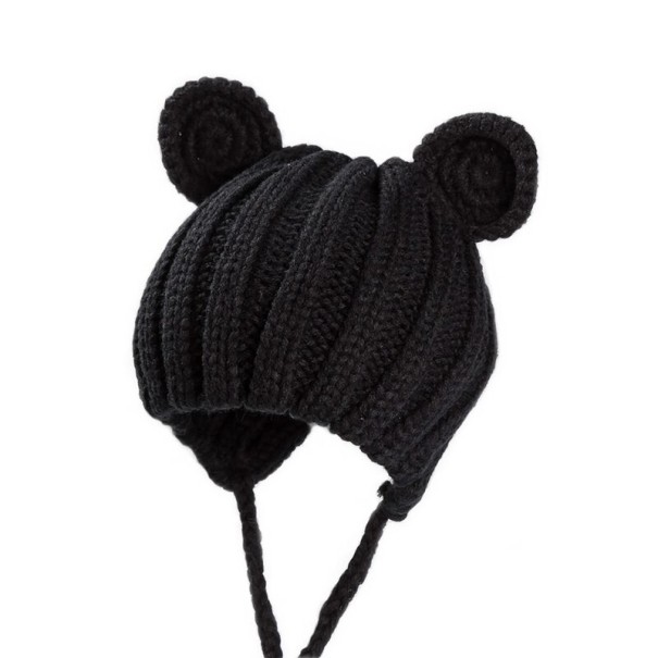 Children's Winter Hat with Ears black