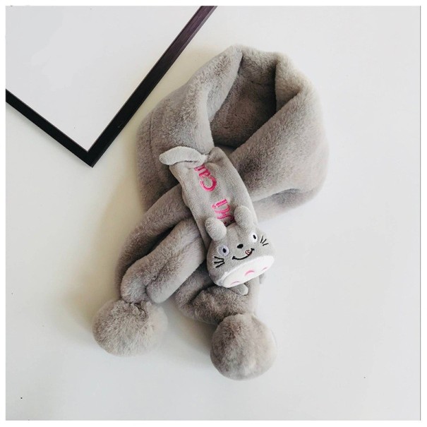 Children's Winter Scarf with Animal grey