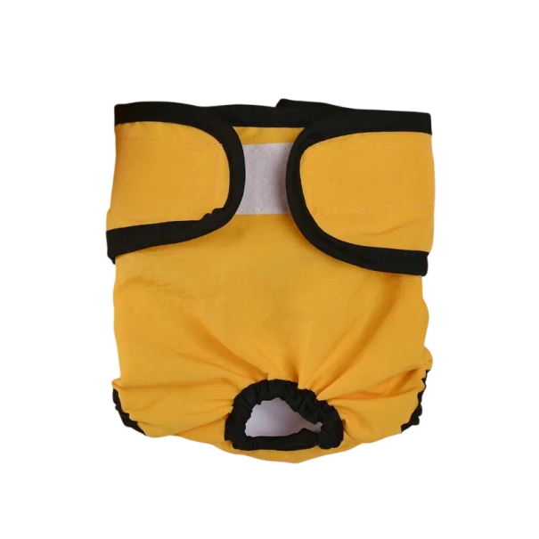 Chiloane reutilizabile pentru incontinență pentru câini XL 50–70 cm Amestec de bumbac cu velcro Lenjerie de protecție pentru câini pentru igienă și confort galben