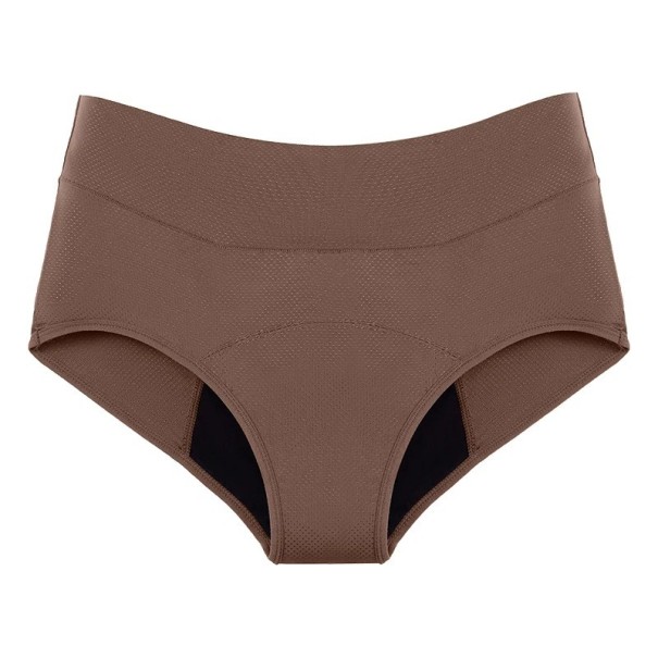 Chiloți Menstruali din Bumbac Unicolor Absorbante Lenjerie Intimă Reutilizabilă Confortabilă pentru Protecție Zilnică maro 4XL
