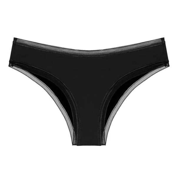 Chiloți menstruali pentru femei cu 4 straturi de absorbție din fibră de bambus și elastan, lenjerie reutilizabilă pentru perioada menstruației negru XS