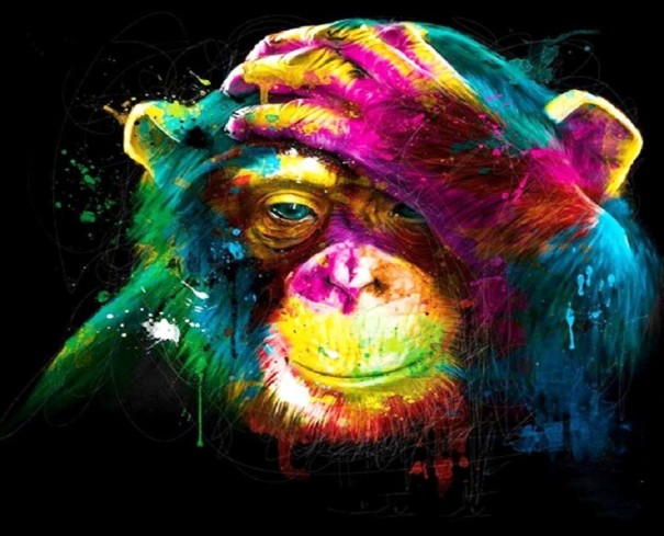 Chimpanse Mal efter tal L