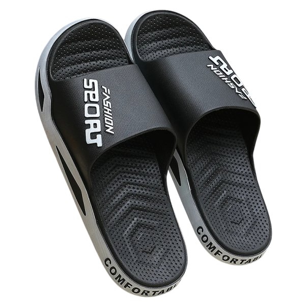 Chinelos de casa para homem com sola respirável Calçado leve e confortável para o verão Chinelos ventilados Material macio Design estiloso e arejado preto 40-41