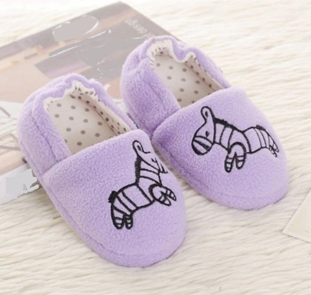 Chinelos de criança com zebra roxo 26