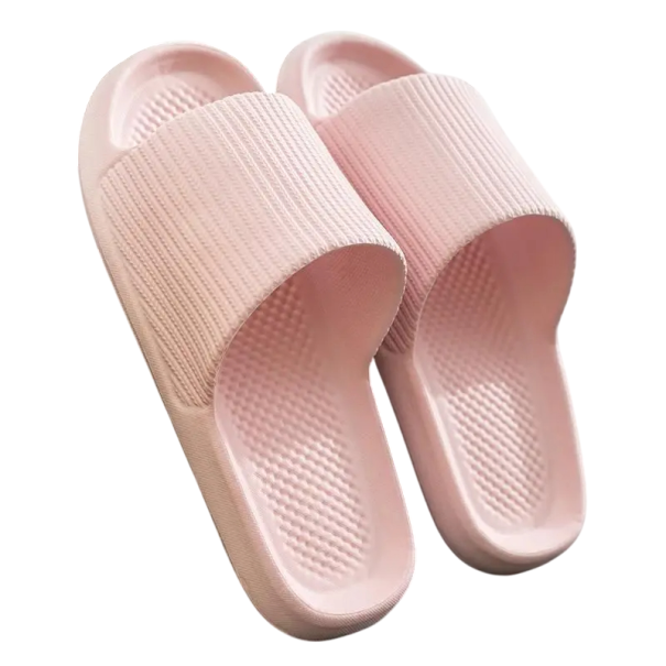 Chinelos de massagem rosa macios para mulheres Calçado doméstico leve e antiderrapante com palmilha de massagem Chinelos confortáveis para mulheres Sola antiderrapante 40-41