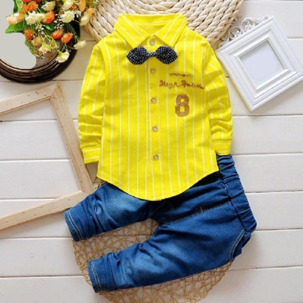 Chlapčenská košeľa a nohavice L1594 žltá 4
