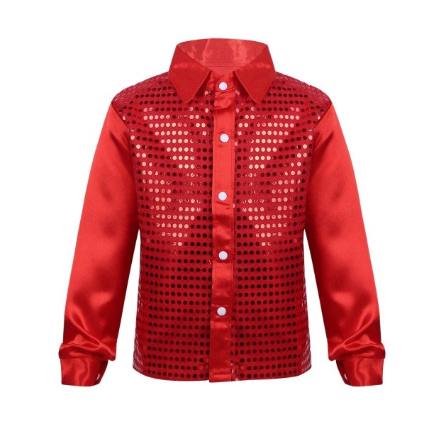 Chlapčenská košeľa s flitrami L1817 červená 10