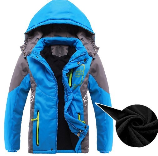 Chlapčenská zimná nepremokavá bunda J1321 modrá 5
