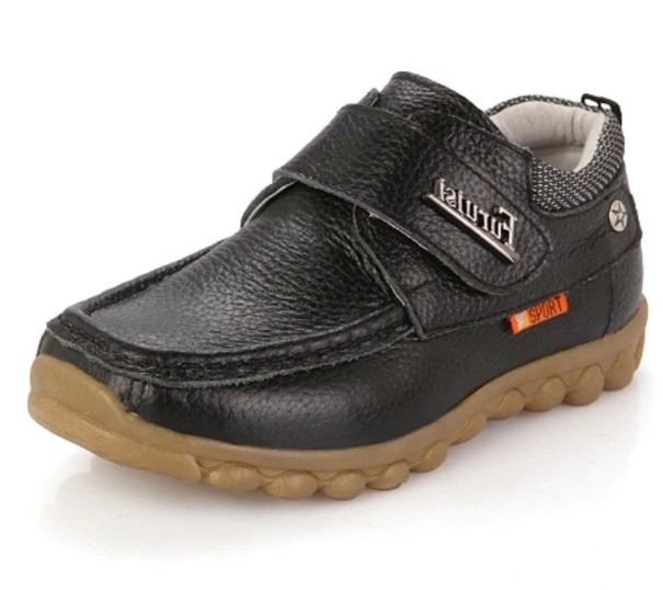 Chlapčenské kožené topánky A2564 čierna 34