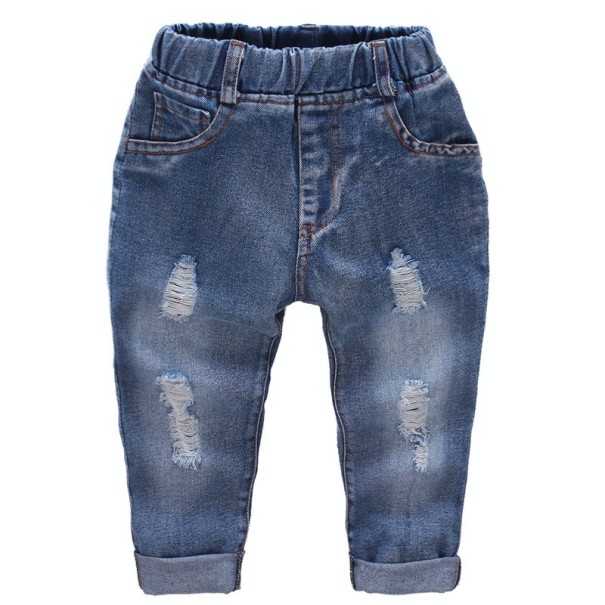 Chlapčenské roztrhané džínsy - Modré 6