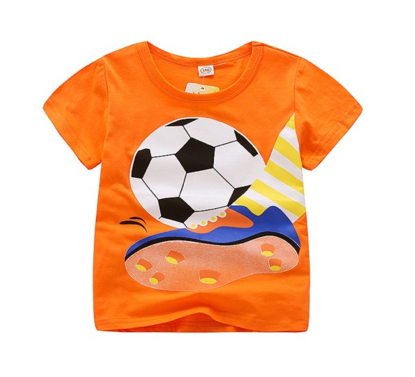 Chlapčenské tričko s futbalovou loptou - Oranžové 8