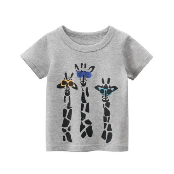 Chlapčenské tričko s potlačou žirafy B1385 sivá 4