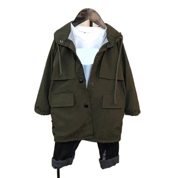 Chlapčenský kabát L2079 armádny zelená 4
