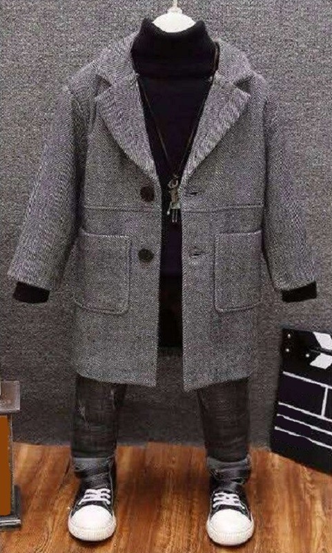 Chlapčenský kabát L2103 sivá 14