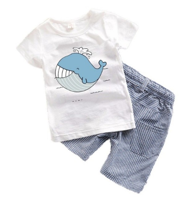 Chlapčenský set - Tričko s veľrybou a šortky 5
