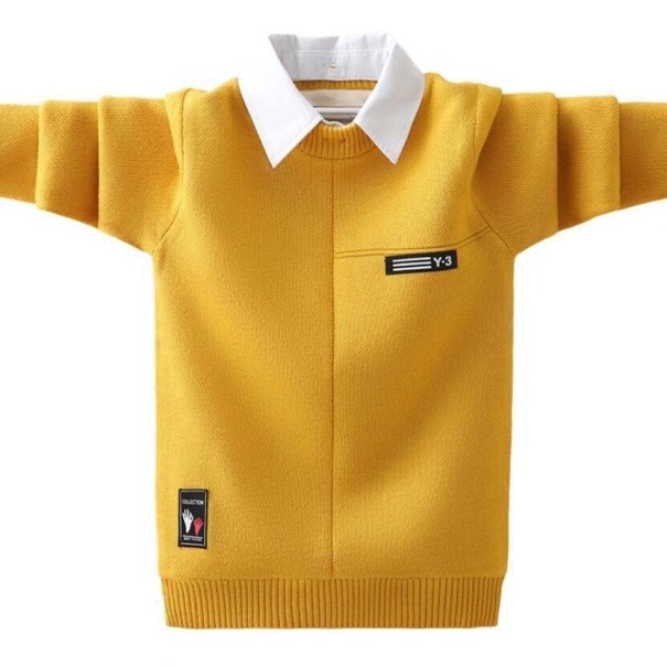 Chlapčenský sveter L973 tmavo žltá 7