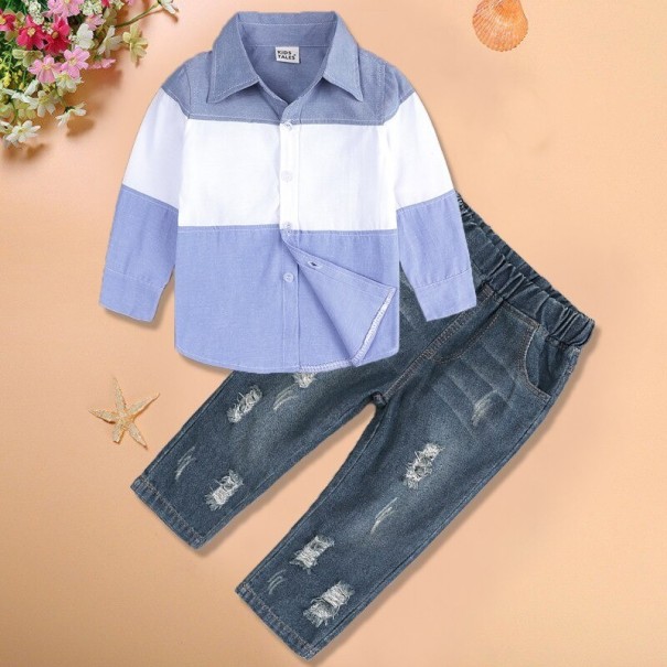 Chlapecká košile a kalhoty L1581 modrá 3