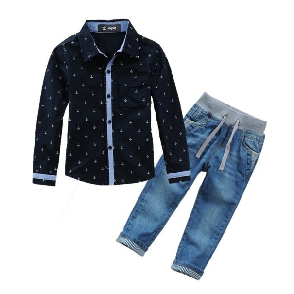 Chlapecká košile a kalhoty L1700 tmavě modrá 10