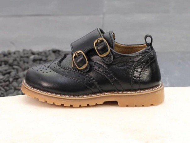 Chlapecké kožené boty A2563 černá 21