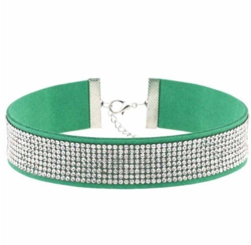 Choker cu strasuri J3495 verde