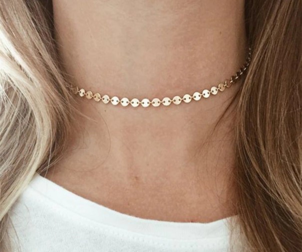 Choker ketting voor dames D273 goud