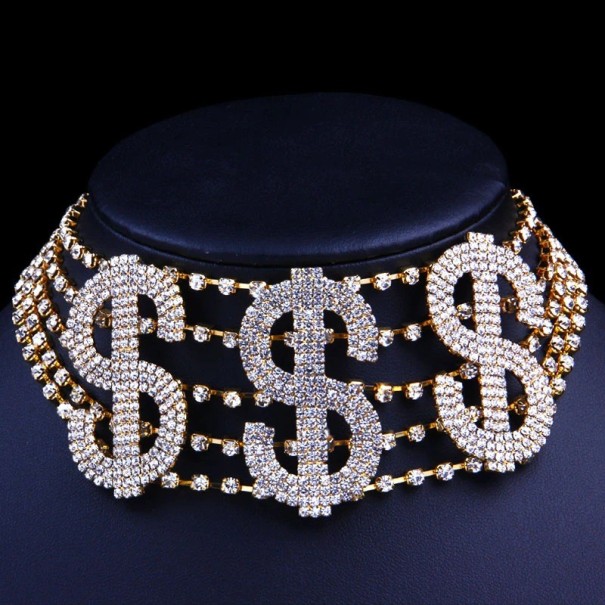 Choker ketting voor dames dollar zilver
