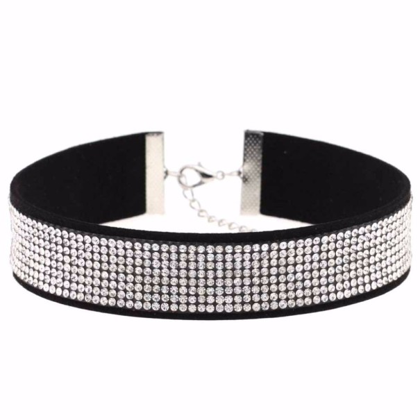 Choker med stenar J3495 brun